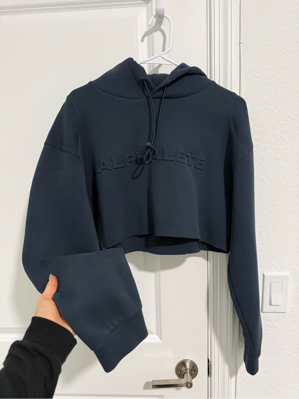 Alphalete Dark Navy Cropped Crewneck Hoodie